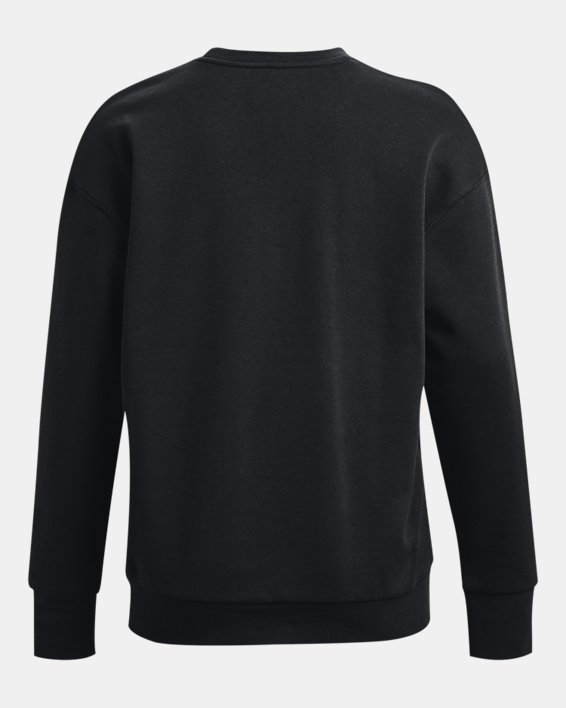 Damen UA Essential Fleece Oberteil mit Rundhalsausschnitt, Black, pdpMainDesktop image number 5